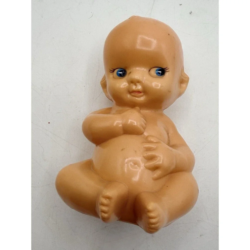Vintage JSNY Cupie Doll Plastic Baby Powder Dispenser Shaker Hong Kong 5.5”